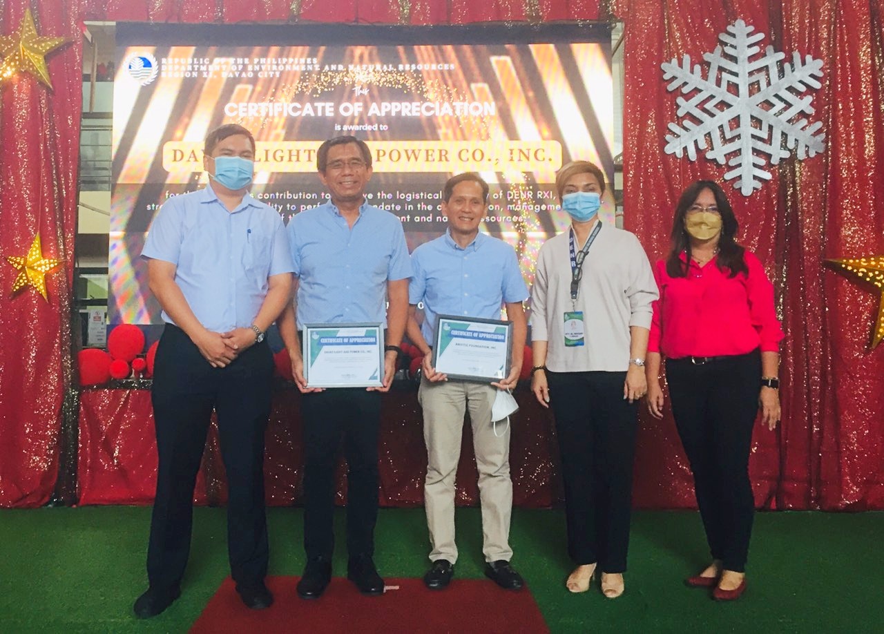 DENR XI recognizes Davao Light for its contribution to the environment