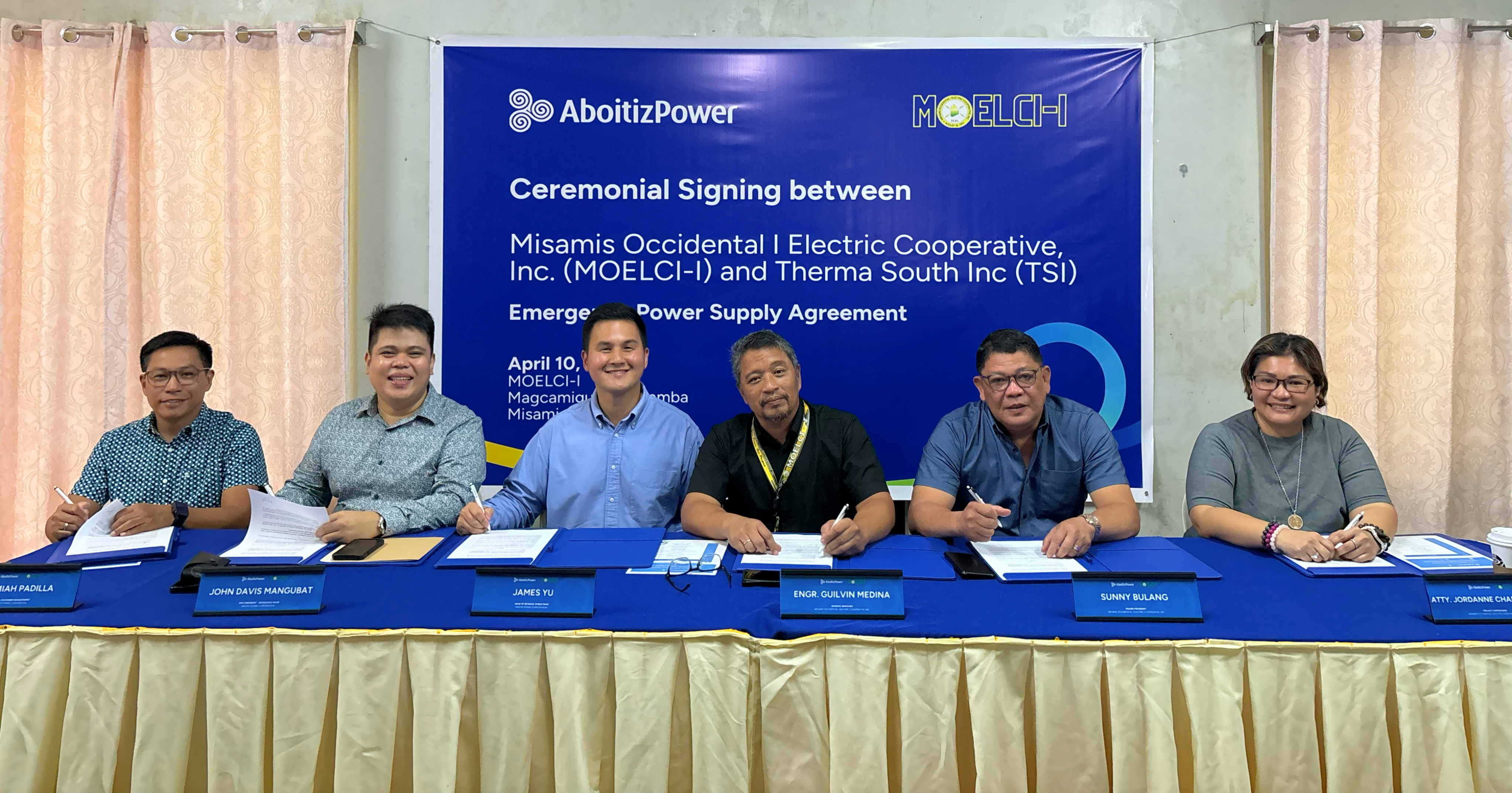 MOELCI-I secures 2-MW emergency power deal from AboitizPower