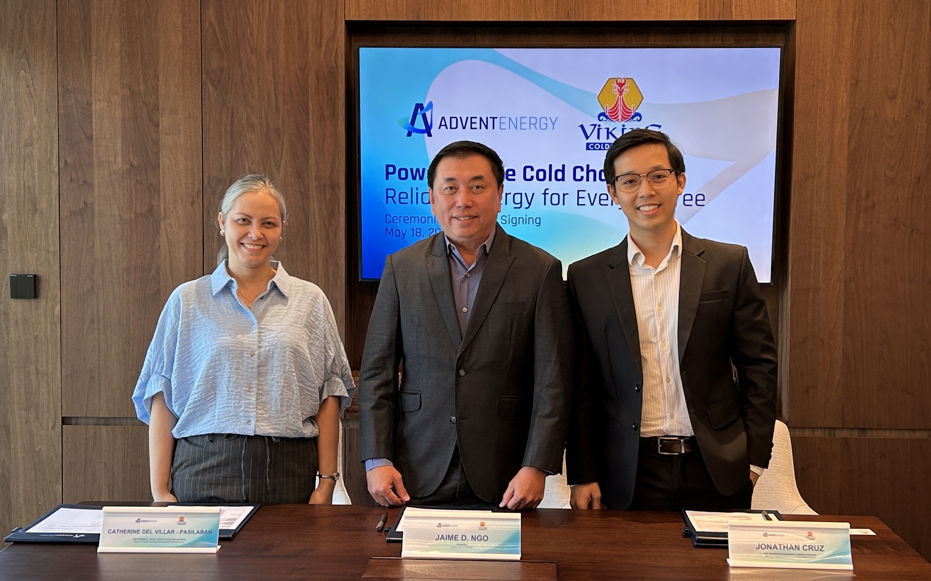 AdventEnergy, Viking Cold Storage in Davao sign retail electricity supply deal